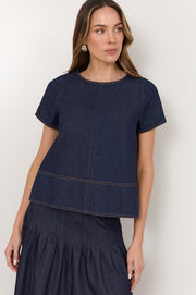 Dillon Lightweight Denim Top (Denim)