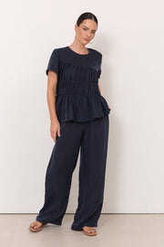 Stevie Cupro Pant (Navy)