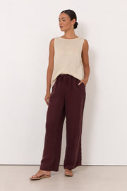 Stevie Cupro Pant (Plum)