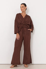 Asani Lightweight Wide Leg Pant (Chocolate)