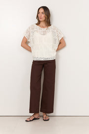 Lucy Patch Pocket Denim Pant (Chocolate)
