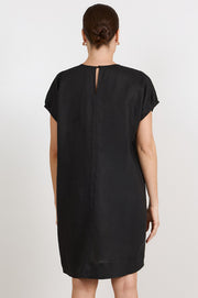 Cleo Linen Short Dress (Black)