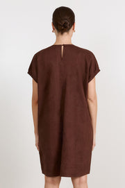 Cleo Linen Short Dress (Chocolate)