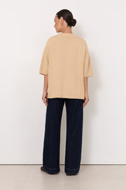 Brighton Oversized Knit Top (Camel)