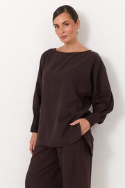 Olas Batwing Top (Chocolate)
