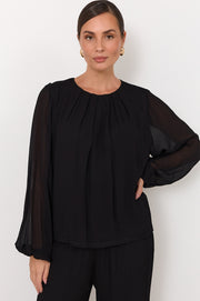 Candice Long Sleeve Top (Black)