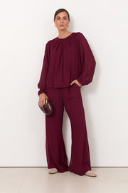 Asani Wide Leg Pant (Wine)