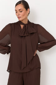 Penelope Long Sleeve Top (Chocolate)