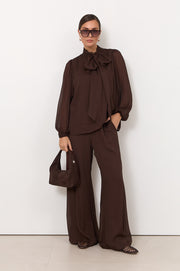 Penelope Long Sleeve Top (Chocolate)