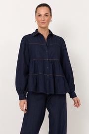 Eliza Lightweight Denim Shirt (Dark Denim)