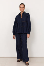 Eliza Lightweight Denim Shirt (Dark Denim)