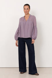 Rana Trim Detail Top (Lilac)