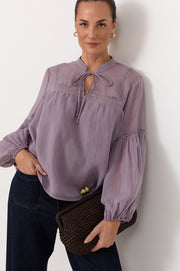 Rana Trim Detail Top (Lilac)