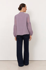 Rana Trim Detail Top (Lilac)