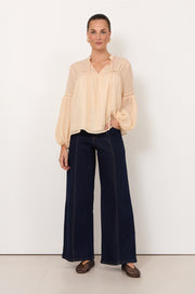 Rana Trim Detail Top (Peach)