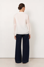 Rana Trim Detail Top (White)
