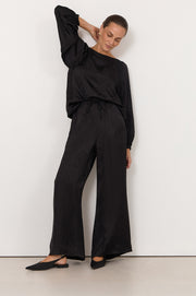 Asani Brocade Wide Leg Pant (Black)
