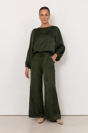 Asani Brocade Wide Leg Pant (Green)