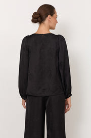 Ulla Boat Neck Top (Black)