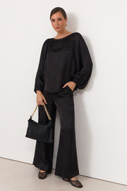 Asani Brocade Wide Leg Pant (Black)