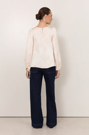 Ulla Boat Neck Top (Champagne)