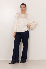 Ulla Boat Neck Top (Champagne)
