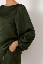 Ulla Boat Neck Top (Green)