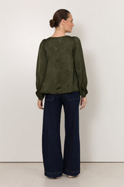 Ulla Boat Neck Top (Green)