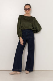 Ulla Boat Neck Top (Green)