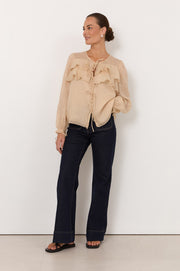 Felicity Tie Detail Top (Camel)