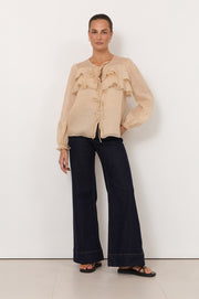 Felicity Tie Detail Top (Camel)
