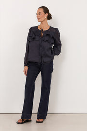 Felicity Tie Detail Top (Navy)