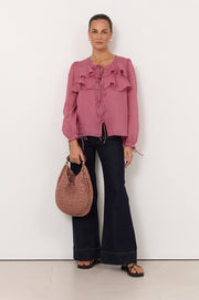 Felicity Tie Detail Top (Rose)