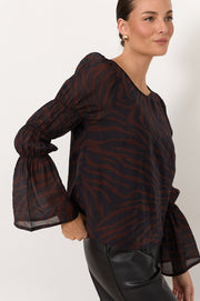 Johanna Zebra Print Top (Zebra)
