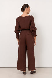Gabriella Linen Pant (Chocolate)