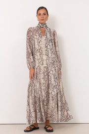 Penelope Snake Print Maxi Dress (Print)
