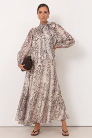 Penelope Snake Print Maxi Dress (Print)