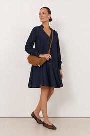 Genna Lightweight Denim Short Dress (Dark Denim)