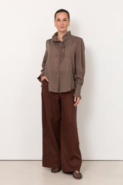 Maeve Stripe Shirt (Chocolate)