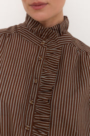 Maeve Stripe Shirt (Chocolate)