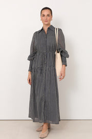 Daniela Stripe Maxi Dress (Navy)