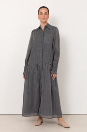 Daniela Stripe Maxi Dress (Navy)
