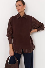 Zayla Knit Vest (Chocolate)