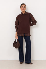 Luca Mini Faux Suede Bag (Chocolate)