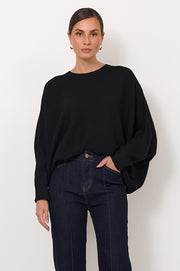Marisol Batwing Knit Top (Black)