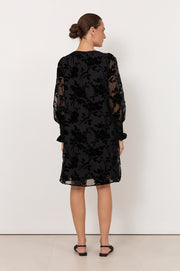 Clover Burnout Short Dress (Black)