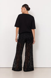 Asani Burnout Wide Leg Pant (Black)