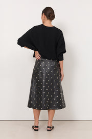 Viktoria Faux Leather Skirt (Black)