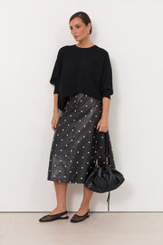 Viktoria Faux Leather Skirt (Black)