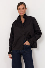 Dante Frill Poplin Shirt (Black)